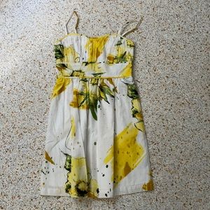 Yellow / white floral dress S